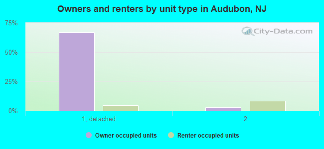 Owners and renters by unit type in Audubon, NJ