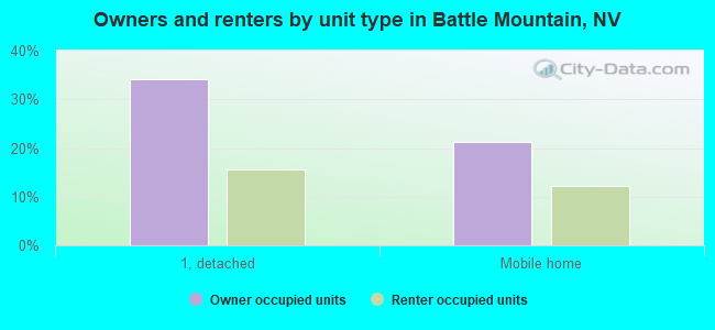 Owners and renters by unit type in Battle Mountain, NV