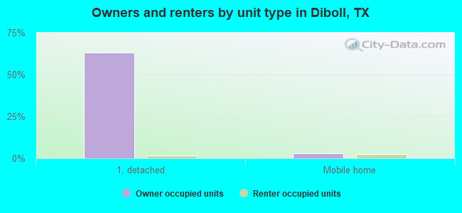 Owners and renters by unit type in Diboll, TX