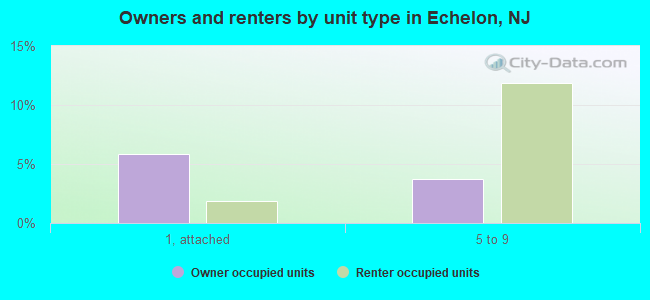 Owners and renters by unit type in Echelon, NJ