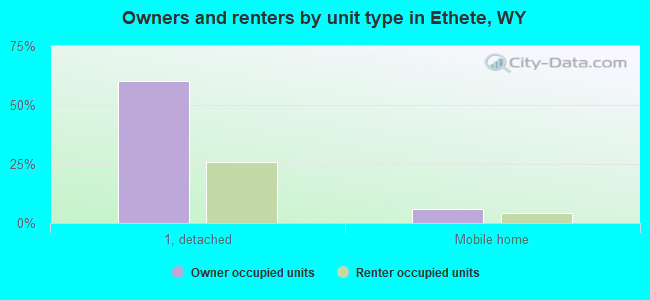 Owners and renters by unit type in Ethete, WY