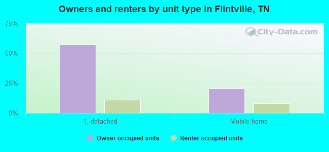 Owners and renters by unit type in Flintville, TN