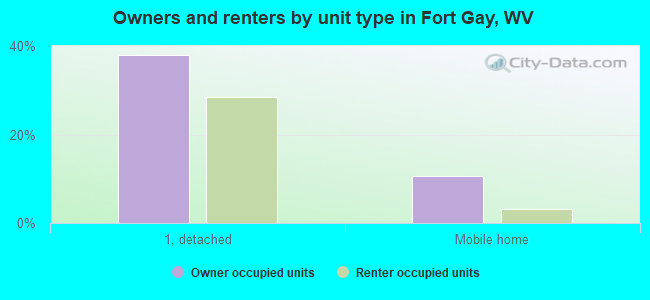 Owners and renters by unit type in Fort Gay, WV