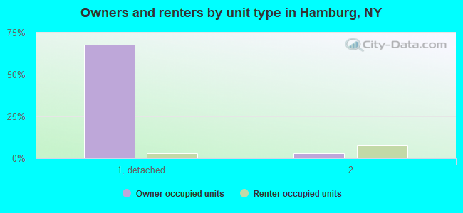 Owners and renters by unit type in Hamburg, NY