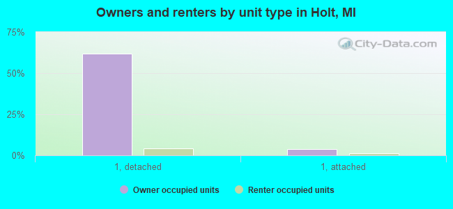 Owners and renters by unit type in Holt, MI