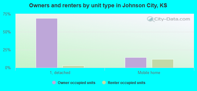 Owners and renters by unit type in Johnson City, KS