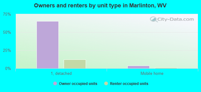 Owners and renters by unit type in Marlinton, WV