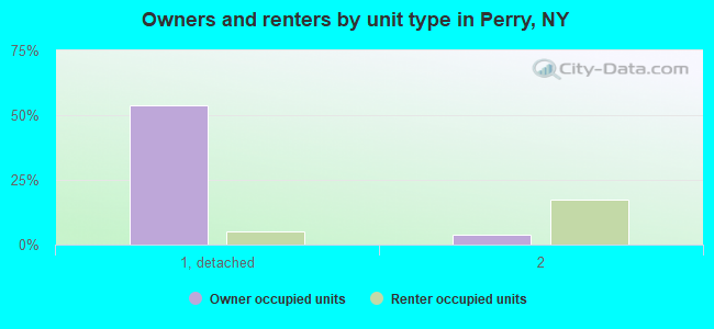 Owners and renters by unit type in Perry, NY