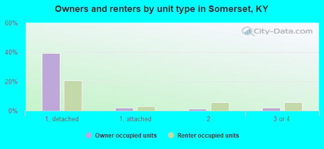 Owners and renters by unit type in Somerset, KY