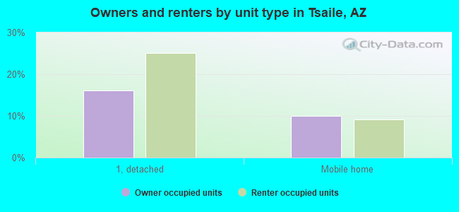 Owners and renters by unit type in Tsaile, AZ