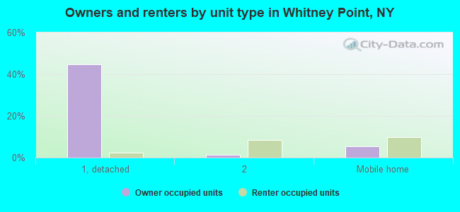Owners and renters by unit type in Whitney Point, NY