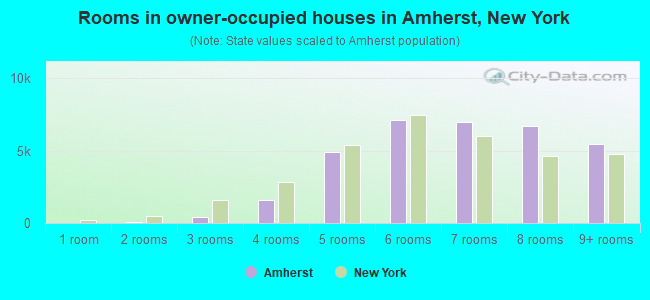 Rooms in owner-occupied houses in Amherst, New York