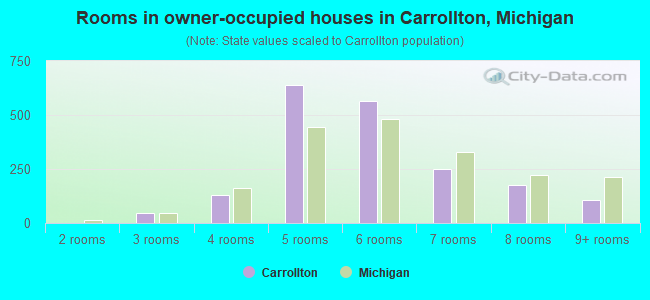 Rooms in owner-occupied houses in Carrollton, Michigan