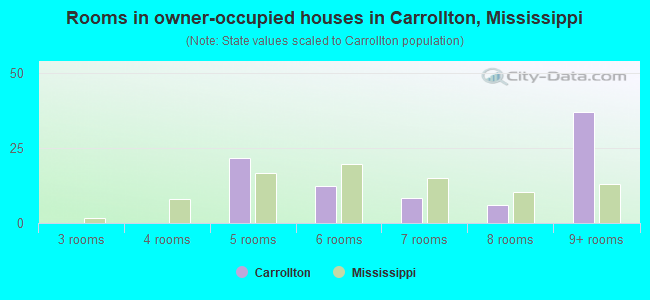 Rooms in owner-occupied houses in Carrollton, Mississippi