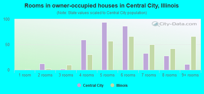 Rooms in owner-occupied houses in Central City, Illinois