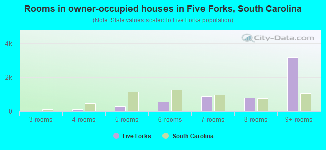 Rooms in owner-occupied houses in Five Forks, South Carolina