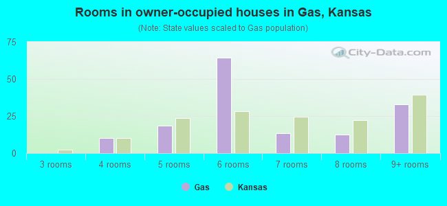Rooms in owner-occupied houses in Gas, Kansas