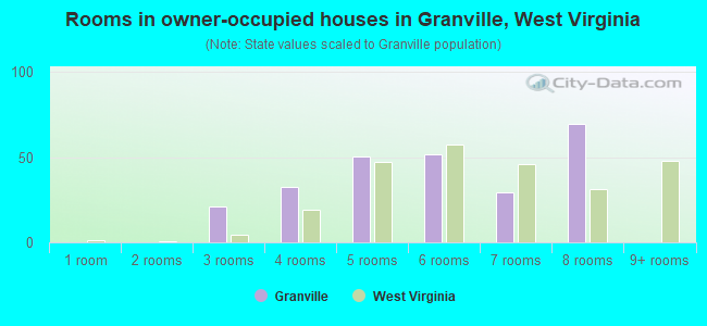 Rooms in owner-occupied houses in Granville, West Virginia