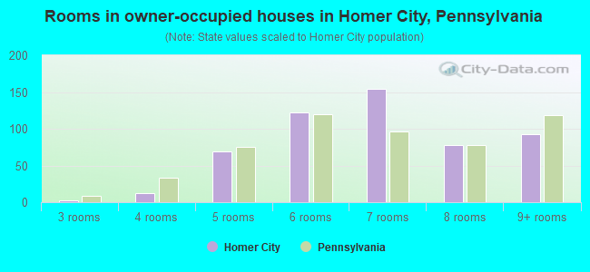 Rooms in owner-occupied houses in Homer City, Pennsylvania