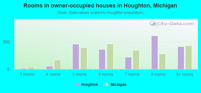 Rooms in owner-occupied houses in Houghton, Michigan