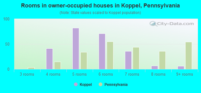 Rooms in owner-occupied houses in Koppel, Pennsylvania