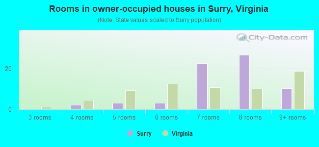 Rooms in owner-occupied houses in Surry, Virginia