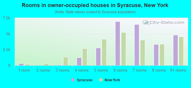Rooms in owner-occupied houses in Syracuse, New York