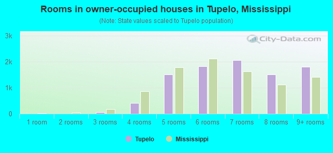 Rooms in owner-occupied houses in Tupelo, Mississippi