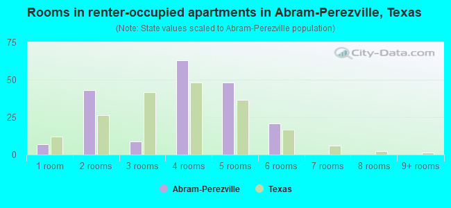 Rooms in renter-occupied apartments in Abram-Perezville, Texas