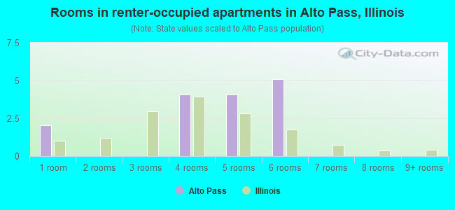 Rooms in renter-occupied apartments in Alto Pass, Illinois