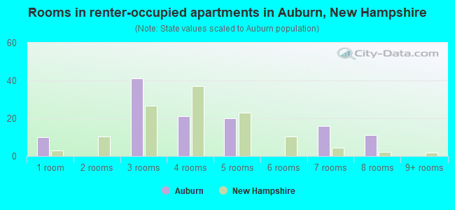 Rooms in renter-occupied apartments in Auburn, New Hampshire
