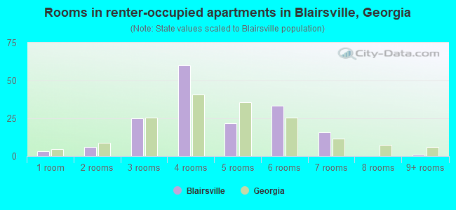 Rooms in renter-occupied apartments in Blairsville, Georgia