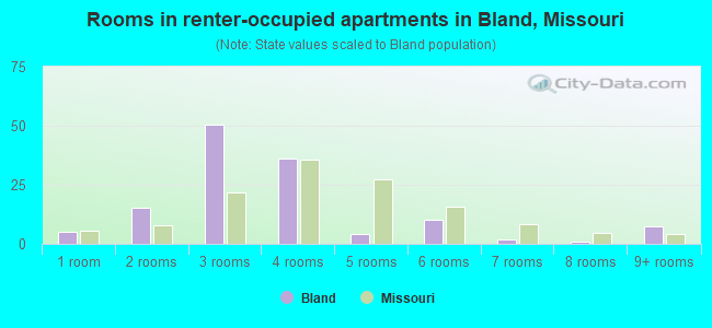 Rooms in renter-occupied apartments in Bland, Missouri