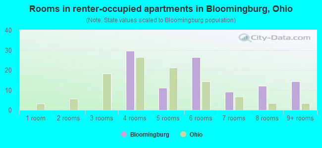 Rooms in renter-occupied apartments in Bloomingburg, Ohio