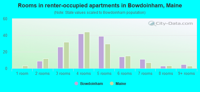 Rooms in renter-occupied apartments in Bowdoinham, Maine