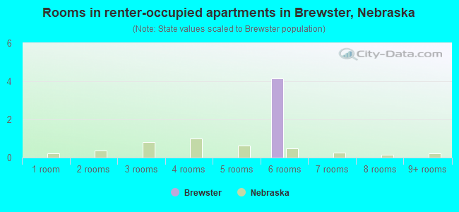 Rooms in renter-occupied apartments in Brewster, Nebraska