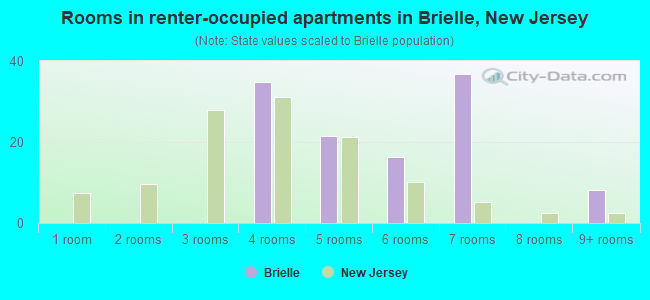 Rooms in renter-occupied apartments in Brielle, New Jersey
