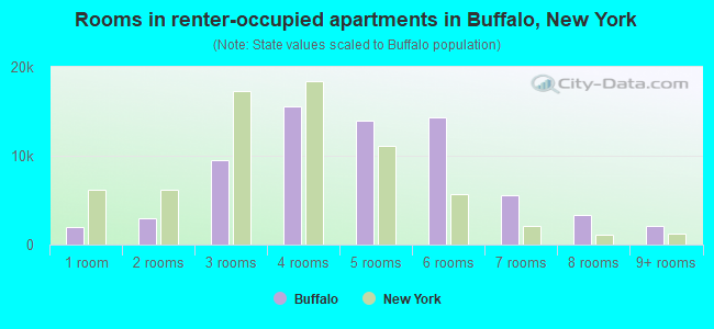 Rooms in renter-occupied apartments in Buffalo, New York