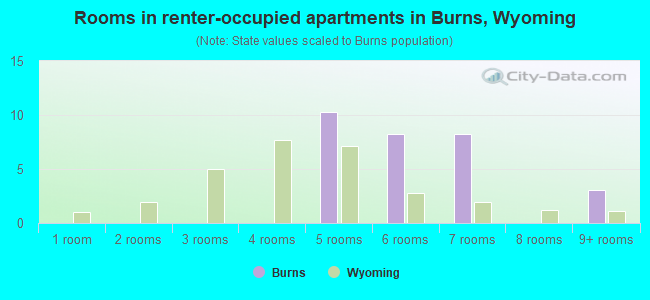 Rooms in renter-occupied apartments in Burns, Wyoming