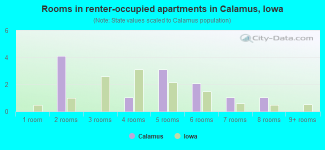 Rooms in renter-occupied apartments in Calamus, Iowa