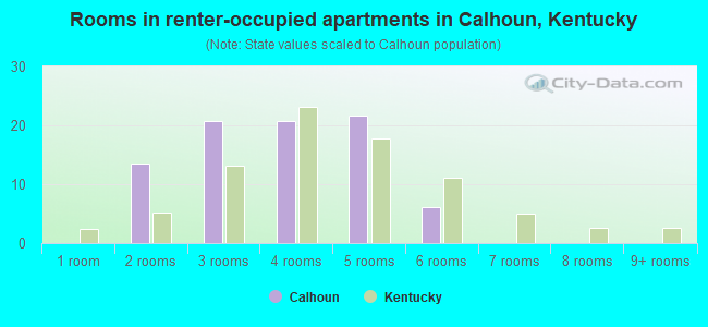 Rooms in renter-occupied apartments in Calhoun, Kentucky