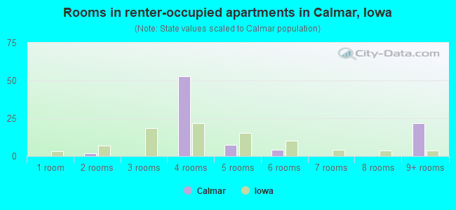 Rooms in renter-occupied apartments in Calmar, Iowa