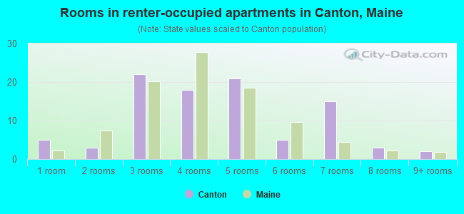 Rooms in renter-occupied apartments in Canton, Maine