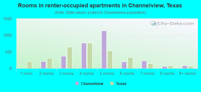 Rooms in renter-occupied apartments in Channelview, Texas