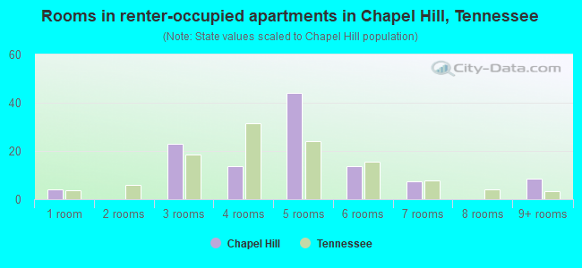 Rooms in renter-occupied apartments in Chapel Hill, Tennessee