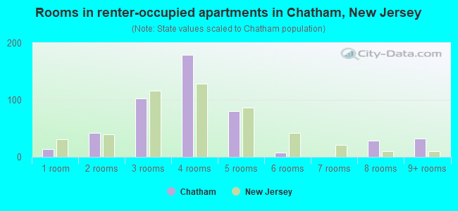Rooms in renter-occupied apartments in Chatham, New Jersey