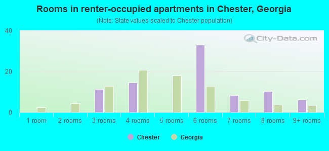 Rooms in renter-occupied apartments in Chester, Georgia