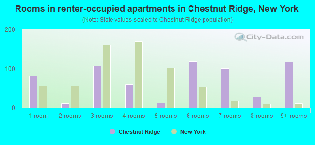 Rooms in renter-occupied apartments in Chestnut Ridge, New York