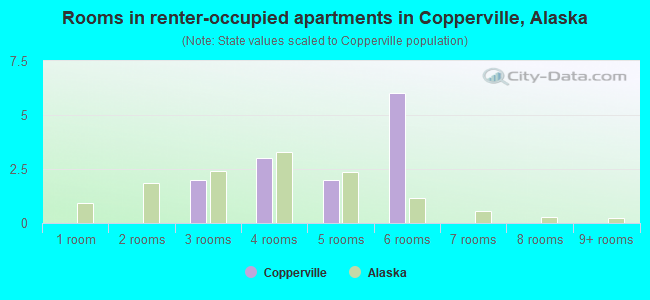 Rooms in renter-occupied apartments in Copperville, Alaska