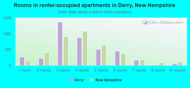 Rooms in renter-occupied apartments in Derry, New Hampshire